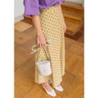 Tall Size Colored Dot Print Long Flare Skirt