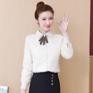 Faux Pearl Fringed Blouse