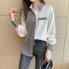 Houndstooth Panel Blouse