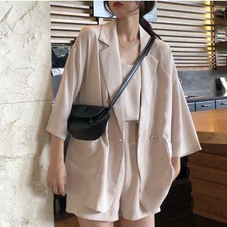 Button Blazer / Camisole / Shorts / Set