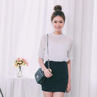 Short-sleeve Crochet-trim Top