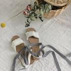 Plaid Lace Up Sandals