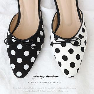 Square-toe Polka-dot Mules