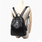 Faux Leather Backpack / Drawstring Canvas Tote Bag / Set