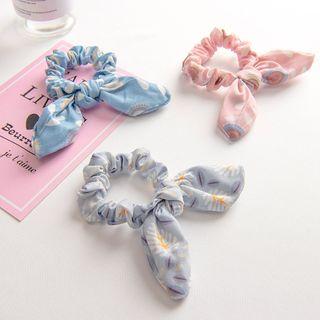 Printed Rabbit Ear Headband Flower - Light Blue - One Size