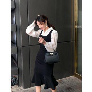 Dali Hotel Ruffle-hem Pinafore Dress