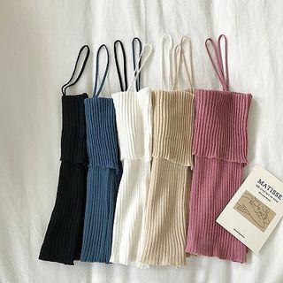 Plain Drawcord Knit Camisole Top