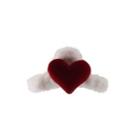 Heart Fluffy Hair Claw Red - One Size