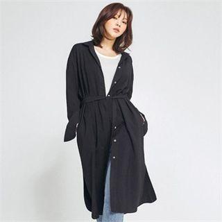 Long Silky Shirtdress