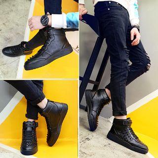 Studded Lace Up High Top Sneakers