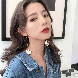 Metallic Disc Drop Earring