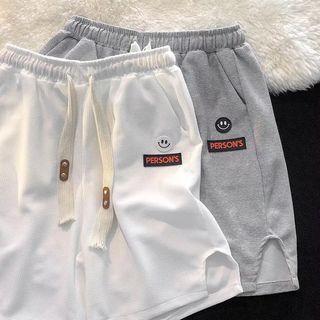 Drawstring Lettering Panel Shorts