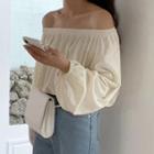 Puff Sleeve Blouse Beige Almond - One Size
