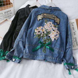 Embroidered Denim Loose Jacket