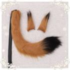 Set : Cosplay Fox Ear Chenille Hair Clip + Tail