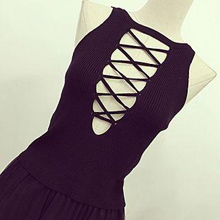 Lace Up Knit Tank Top