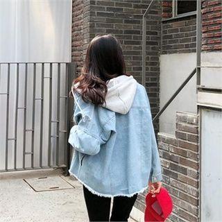 Hood Layered Denim Jacket