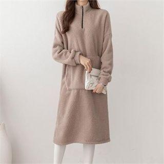 Zip-front Fleece Dress