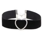 Rhinestone Heart Choker