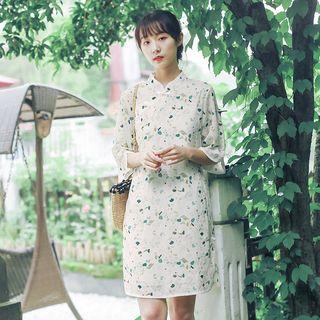 Traditional Chinese 3/4-sleeve Stand Collar Dress