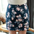 Peach Print Mini Skirt