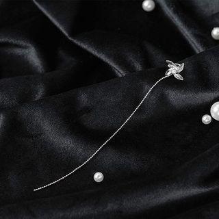 Windmill Faux Pearl Earring 1 Pc - Silver - One Size