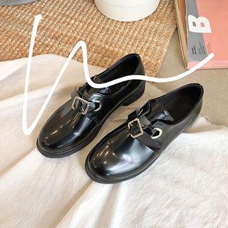 Block Heel Buckled Oxfords