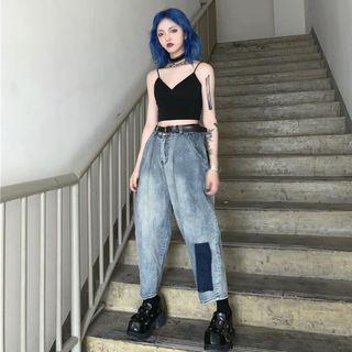 Washed Retro Wide-leg Jeans