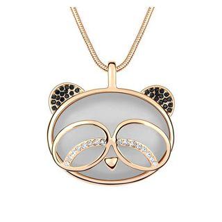 Cats Eye Stone Panda Long Necklace