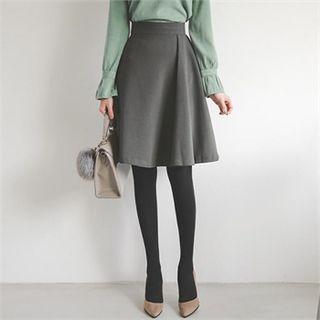 Pleated-front A-line Skirt
