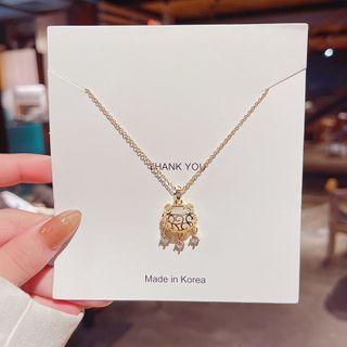 Lock Pendant Necklace X442 - Gold - One Size