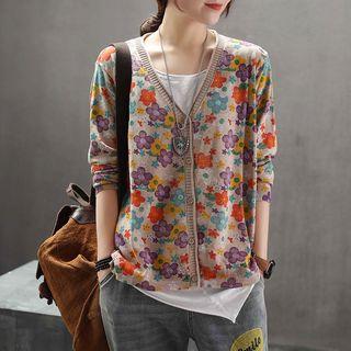 Floral-pattern Cardigan