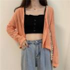 V-neck Cropped Long-sleeve Cardigan