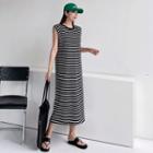 Sleeveless Stripe T-shirt Dress