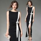 Sleeveless Contrast Trim Maxi Dress