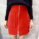 Zip Front A-line Skirt