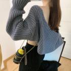 Crop Cardigan Dark Gray - One Size