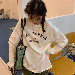 Letter Print Long Sleeve T-shirt Top