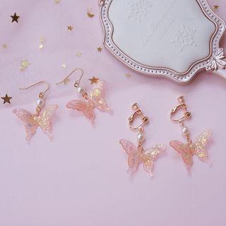 Resin Butterfly Drop Earring