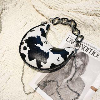 Mini Cow Print Chain Crossbody Bag