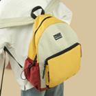 Color-panel Nylon Backpack
