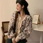 Floral Cardigan Coffee Floral - Almond - One Size
