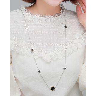 Disc Linked Long Necklace