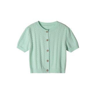 Round Neck Plain Skinny Knit Crop Top