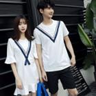 Couple Matching Chevron Short-sleeve T-shirt / T-shirt Dress