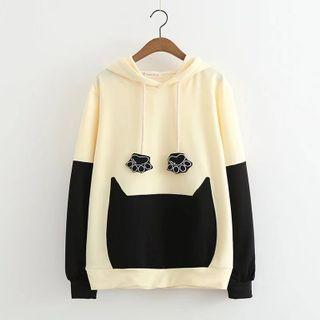 Cat Color-block Hoodie