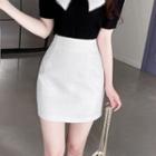 Tweed Pencil Miniskirt