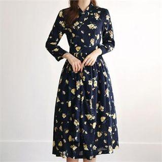Tall Size: Floral Print Wrap Dress