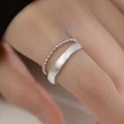 Layered Open Ring Chain Ring - Silver - One Size