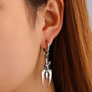 Skull Axe Alloy Dangle Earring 1 Pair - 01 - Silver - One Size